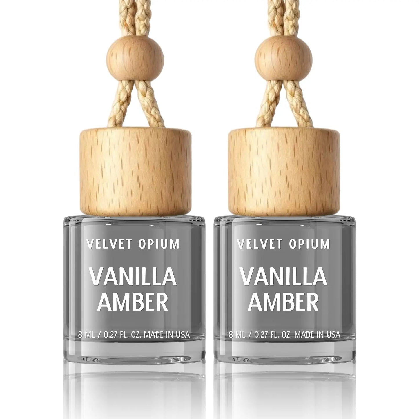 Hoogalife 2Pack Car Air Fresheners, 8ML Car Diffusers for Essential Oils Cozy Vanilla & Teakwood Aroma, Long Lasting Fragrance for Car & Live Gifts