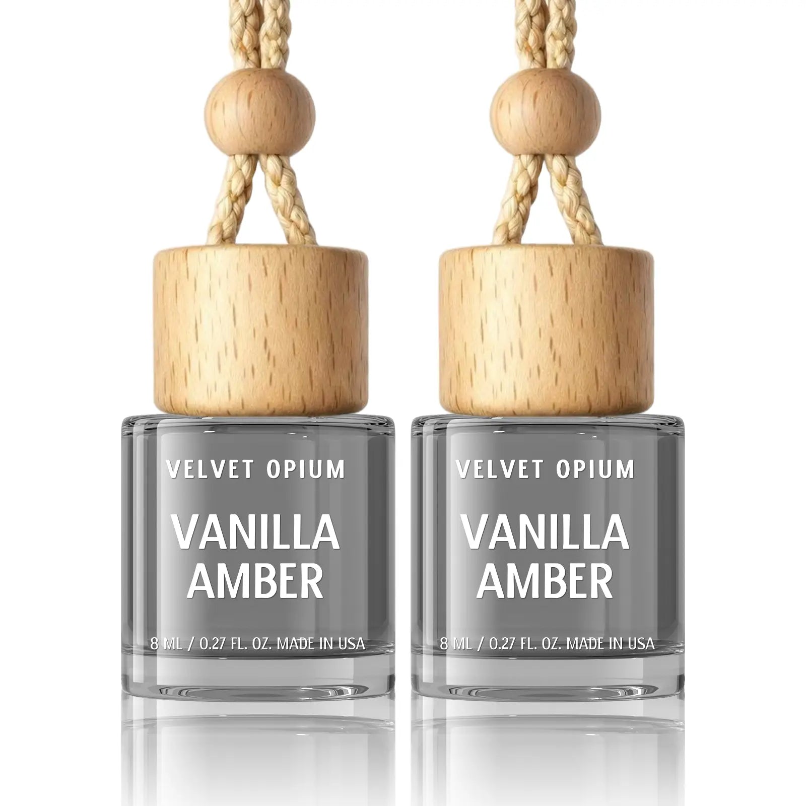 Hoogalife 2Pack Car Air Fresheners, 8ML Car Diffusers for Essential Oils Cozy Vanilla & Teakwood Aroma, Long Lasting Fragrance for Car & Live Gifts