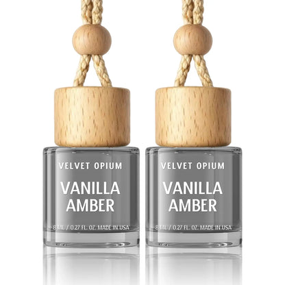 Hoogalife 2Pack Car Air Fresheners, 8ML Car Diffusers for Essential Oils Cozy Vanilla & Teakwood Aroma, Long Lasting Fragrance for Car & Live Gifts