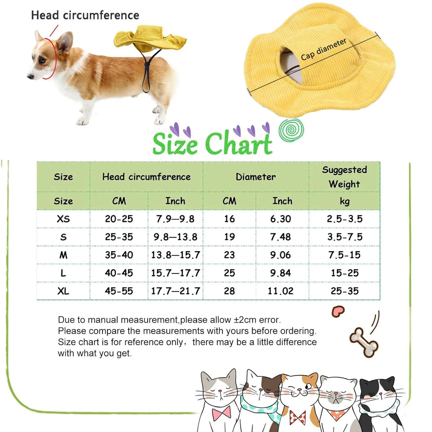 Cute Corduroy Pet Hat with Ear Holes, Outdoor Sun Protection Pet Hat, Pet Supplies for Small Medium Large Dogs & Cats