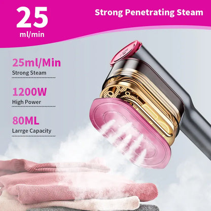 Dr.Flash Garment Steamer for Clothes, Portable Travel Clothing Steamer Iron, 7 Mode with LED Display, 5S Fast Heating, 90° Swivel Handle, New Year Gift,Summervibes Summerwins