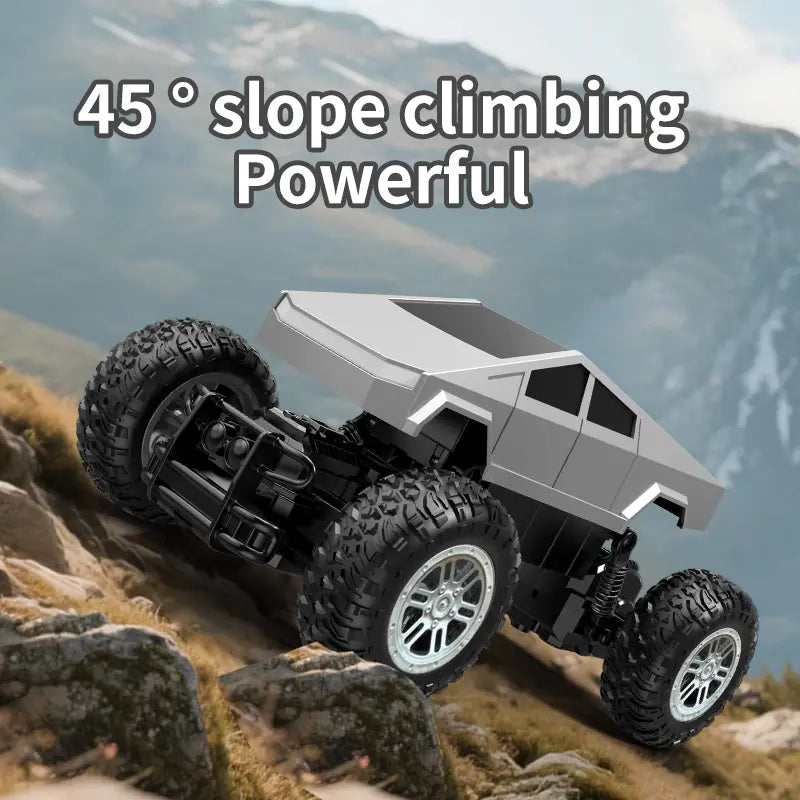 All-Terrain Metal Remote Control Rock Crawler - 1:18 Scale Monster Truck for Boys and Girls, 2.4 GHz Cyber RC Vehicle, 4WD Off-Road Pickup with Independent Suspension, Ideal for Ages 6+ - Traxxas Racing Compatible
