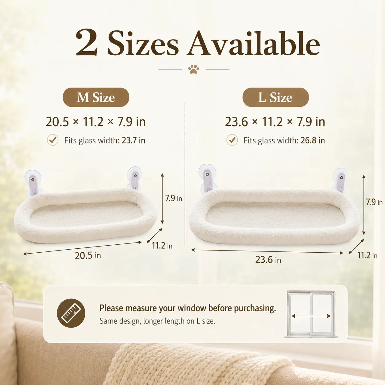[Creator Pick] Foldable Cat Window Perch, Cat Hammock with 4 Strong Suction Cups, Robust Metal Frame and Washable Covers, Cat Bed Outdoor Apartment