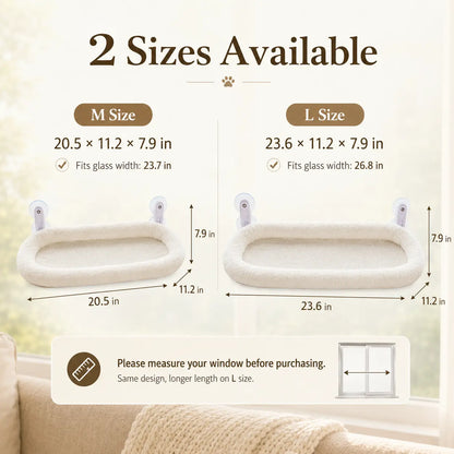 [Creator Pick] Foldable Cat Window Perch, Cat Hammock with 4 Strong Suction Cups, Robust Metal Frame and Washable Covers, Cat Bed Outdoor Apartment