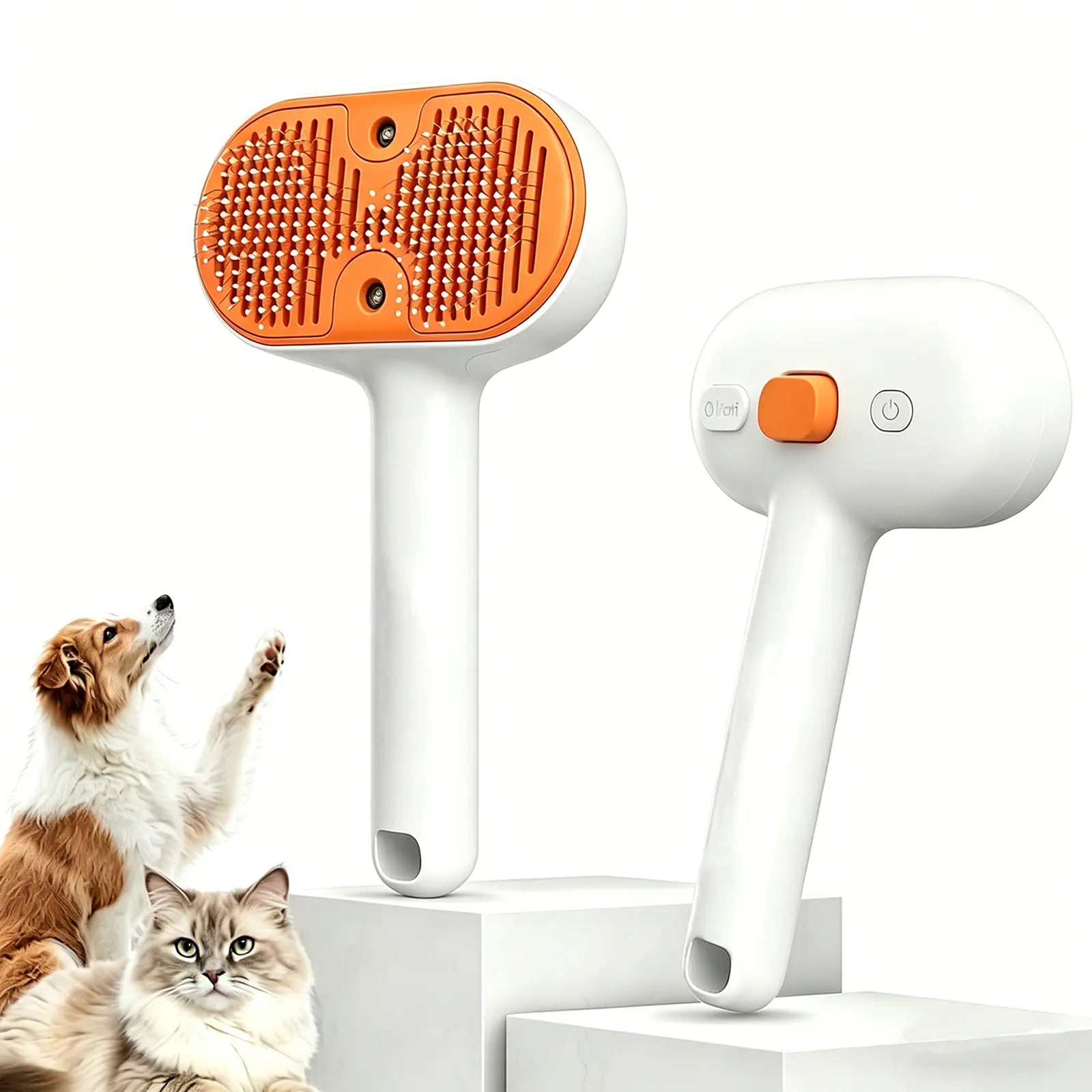 Furlyn Self-Cleaning Pet Hair Remover Brush with Spray Mist for Dogs and Cats – One-Click Deshedding Grooming Tool for Effective Shedding and Undercoat Removal