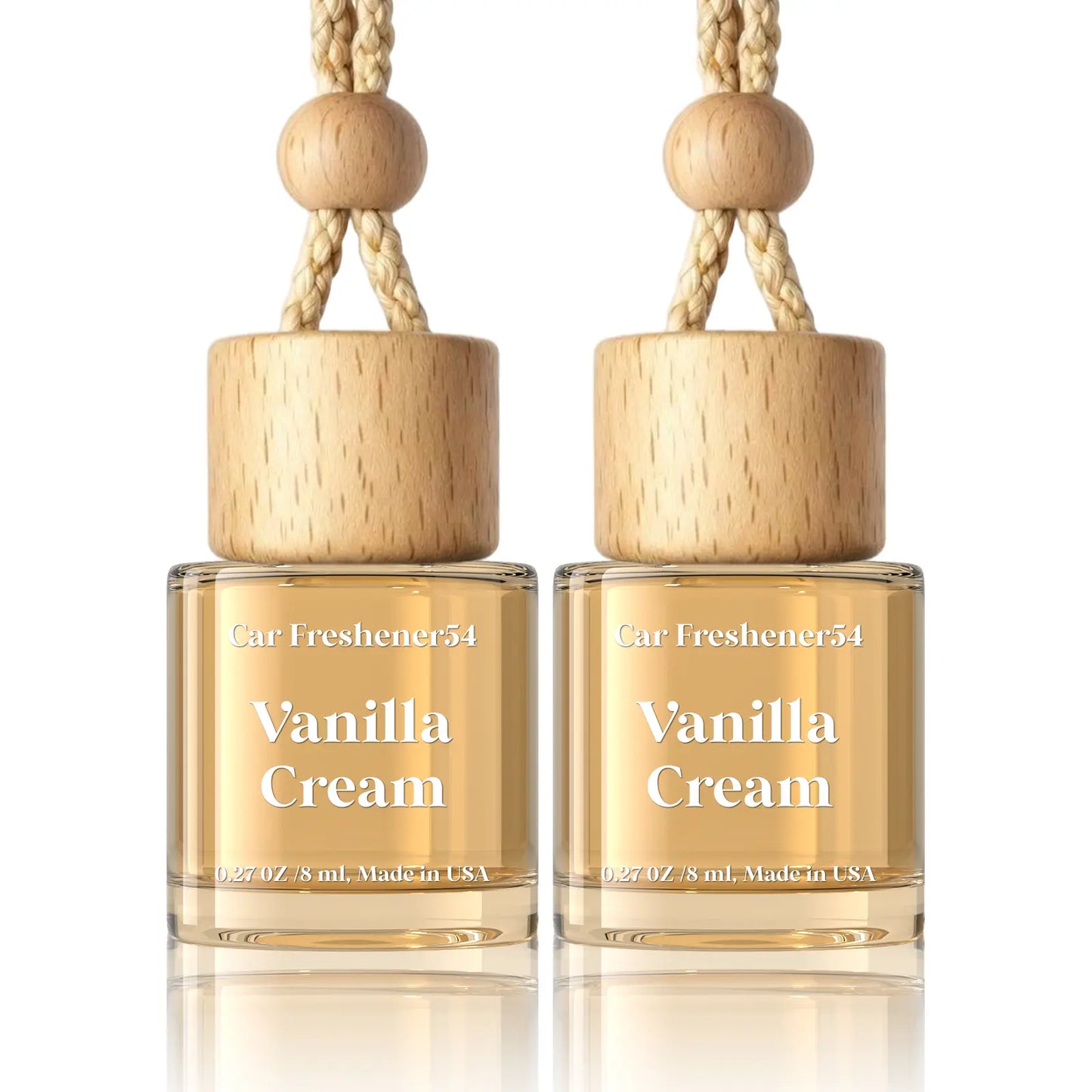 Hoogalife 2Pack Car Air Fresheners, 8ML Car Diffusers for Essential Oils Cozy Vanilla & Teakwood Aroma, Long Lasting Fragrance for Car & Live Gifts