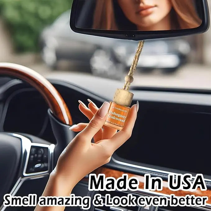 Hoogalife 2Pack Car Air Fresheners, 8ML Car Diffusers for Essential Oils Cozy Vanilla & Teakwood Aroma, Long Lasting Fragrance for Car & Live Gifts