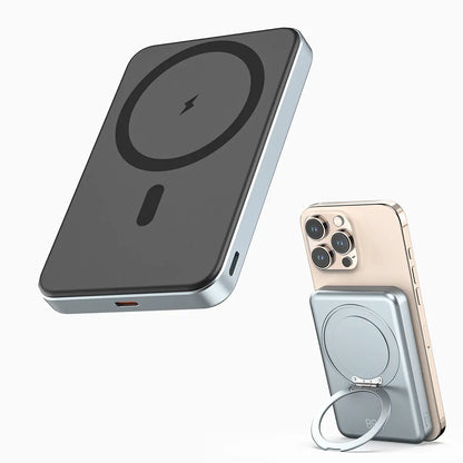 Magnetic Power Bank, 10000Mah Wireless Portable Charger with Foldable Stand, 20W PD Fast Charging Power Bank with USB-C Cable LED Display, for Mag-Safe Battery Pack Compatible with Iphone 16/15/14/13/12 All Series