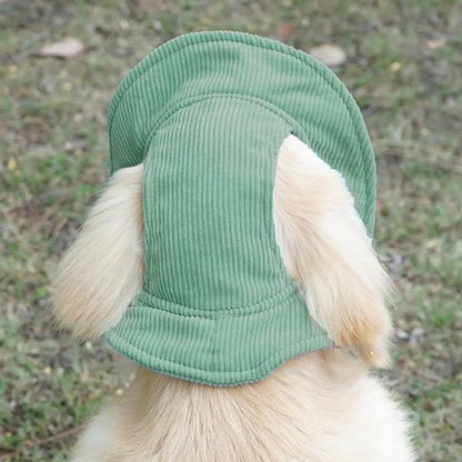 Cute Corduroy Pet Hat with Ear Holes, Outdoor Sun Protection Pet Hat, Pet Supplies for Small Medium Large Dogs & Cats