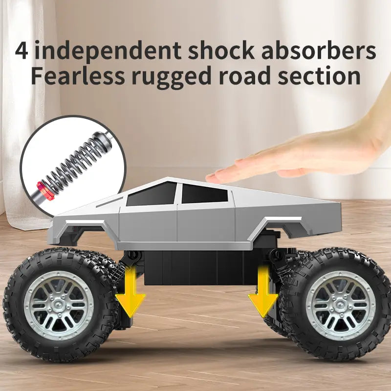 All-Terrain Metal Remote Control Rock Crawler - 1:18 Scale Monster Truck for Boys and Girls, 2.4 GHz Cyber RC Vehicle, 4WD Off-Road Pickup with Independent Suspension, Ideal for Ages 6+ - Traxxas Racing Compatible